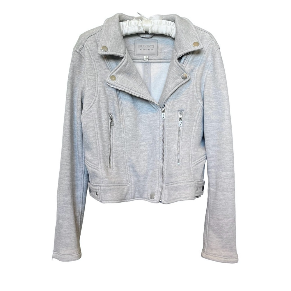 Blank NYC women's heather grey biker / blazer jacket